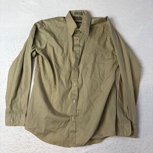 Givenchy Button Up Shirt Mens 15.5 Tan Vintage Long Sleeve Pocket